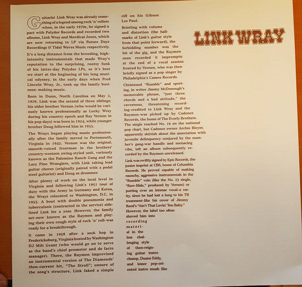 Link Wray : Link Wray (LP, Album, RM, Die)