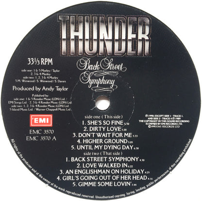 Thunder (3) : Back Street Symphony (LP, Album)