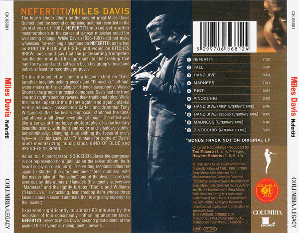 Miles Davis : Nefertiti (CD, Album, RE, RM)