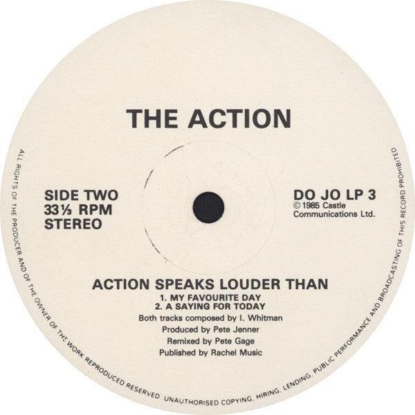 The Action : Action Speak Louder Than... (12", MiniAlbum, Comp)