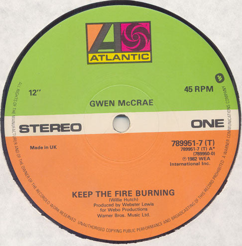 Gwen McCrae : Keep The Fire Burning / Funky Sensation (12")
