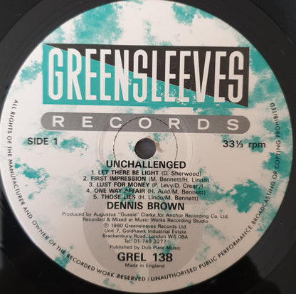 Dennis Brown : Unchallenged (LP, Album)