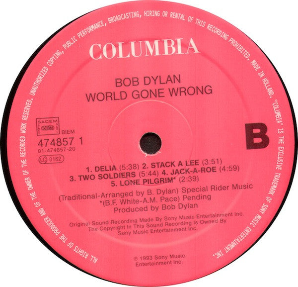 Bob Dylan : World Gone Wrong (LP, Album)
