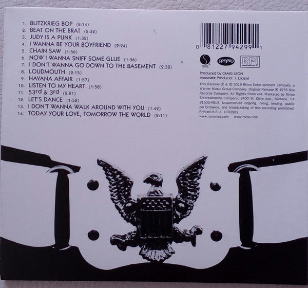 Ramones : Ramones (CD, Album, RE, RM, RP, 40t)