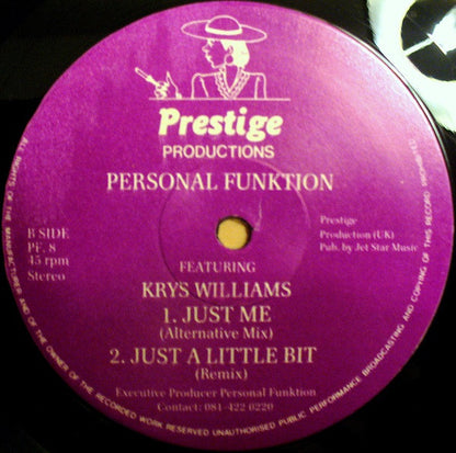 Personal Funktion Featuring Krys Williams : Just Me (12")