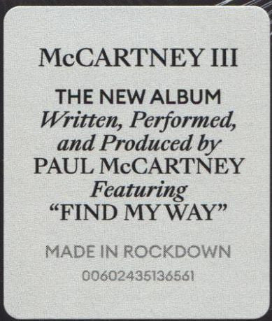 Paul McCartney : McCartney III (CD, Album, Gat)