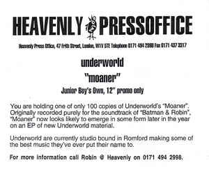Underworld : Moaner (12", S/Sided, Ltd, S/Edition, TP, W/Lbl, Sti)
