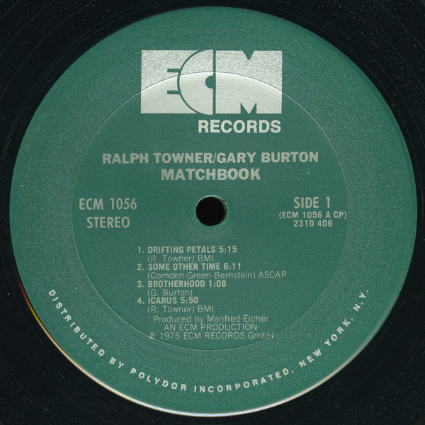 Ralph Towner / Gary Burton : Matchbook (LP, Album, Pit)