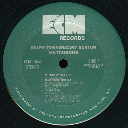 Ralph Towner / Gary Burton : Matchbook (LP, Album, Pit)