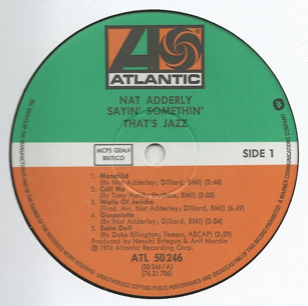 Nat Adderley : Sayin Somethin' (LP, Album, RE)