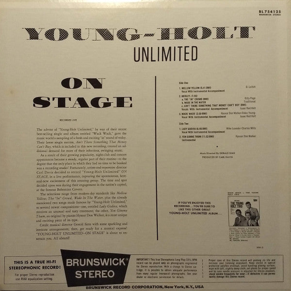 Young-Holt Unlimited* : On Stage (LP, Album)