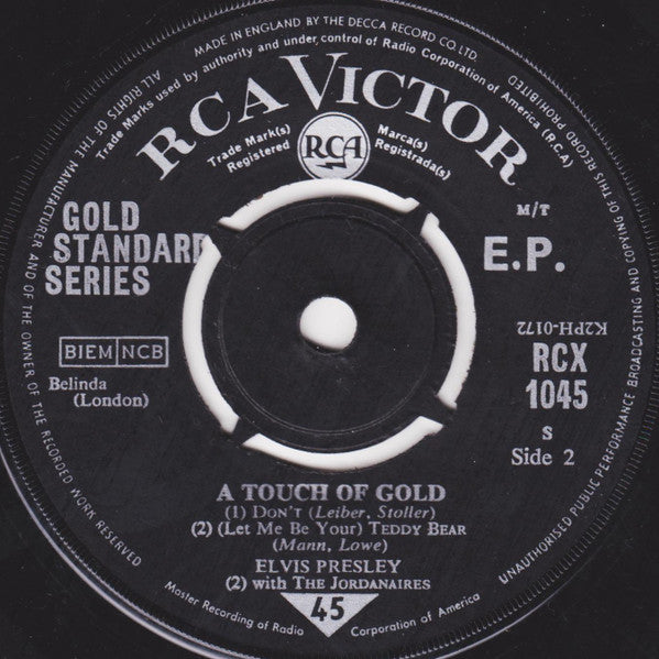 Elvis Presley : A Touch Of Gold Volume 1 (7", EP, RE)