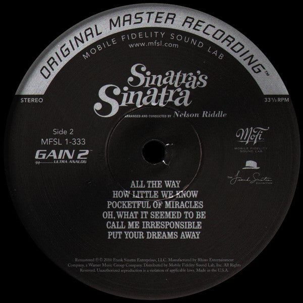 Frank Sinatra : Sinatra's Sinatra (LP, Album, Ltd, Num, RE, RM, S/Edition, 180)