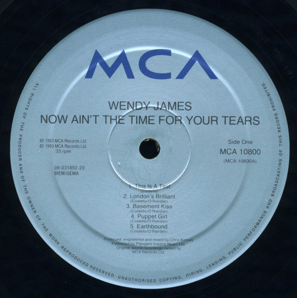 Wendy James : Now Ain't The Time For Your Tears (LP, Album)