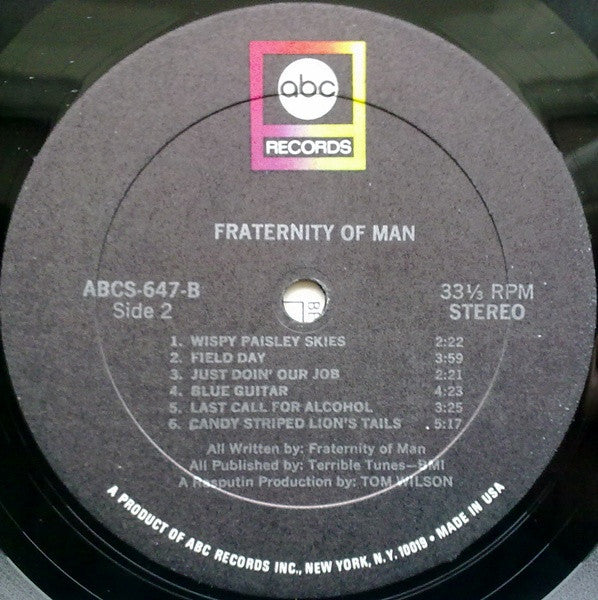 The Fraternity Of Man : The Fraternity Of Man (LP, Album)