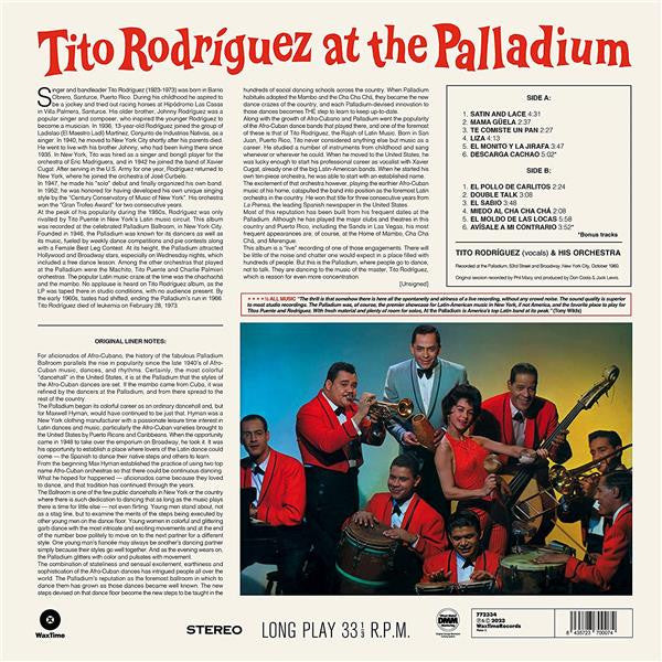 Tito Rodriguez : Tito Rodriguez At The Palladium (LP, Album, Ltd)