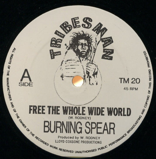 Burning Spear : Free The Whole Wide World (12", Single, RE)
