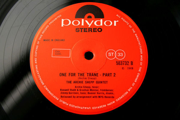 The Archie Shepp Quintet* : One For The Trane (LP, Album, RE)