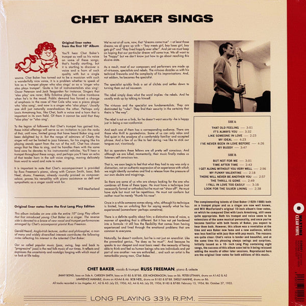 Chet Baker : Chet Baker Sings (LP, Album, Ltd, RE, Cry)