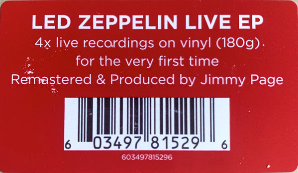 Led Zeppelin : Live EP (12", EP, RM)