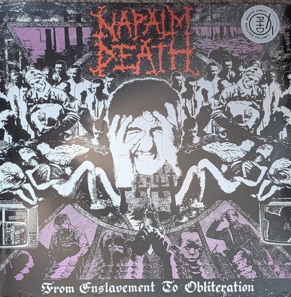 Napalm Death : From Enslavement To Obliteration (LP, Album, RE, Whi)