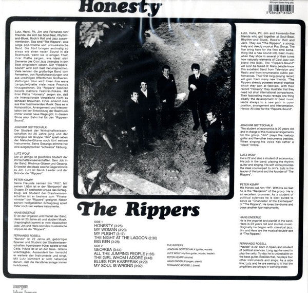 The Rippers (6) : Honesty (LP, Album, RE, 180)