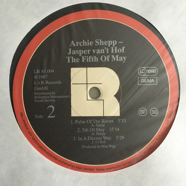 Archie Shepp · Jasper Van't Hof : The Fifth Of May (LP, Album)