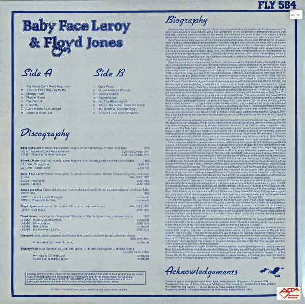Baby Face Leroy* & Floyd Jones (2) : Classic Early 1950s Chicago Blues (LP, Comp, Mono, RM)