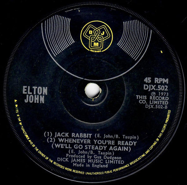 Elton John : Saturday Night's Alright For Fighting (7", Single, Sol)