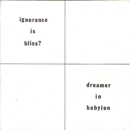 Personal Column : Ignorance Is Bliss? / Dreamer In Babylon (7", Single)
