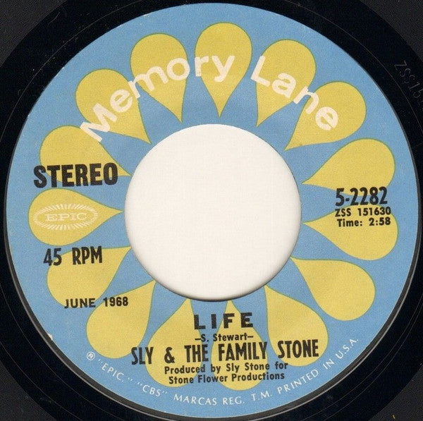 Sly & The Family Stone : Dance To The Music / Life (7", Single)