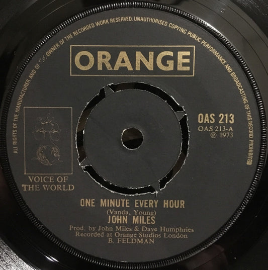 John Miles : One Minute Every Hour (7", Single, 4-p)