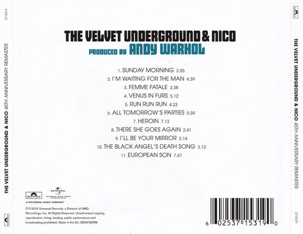 The Velvet Underground & Nico (3) : The Velvet Underground & Nico (CD, Album, RE, RM)