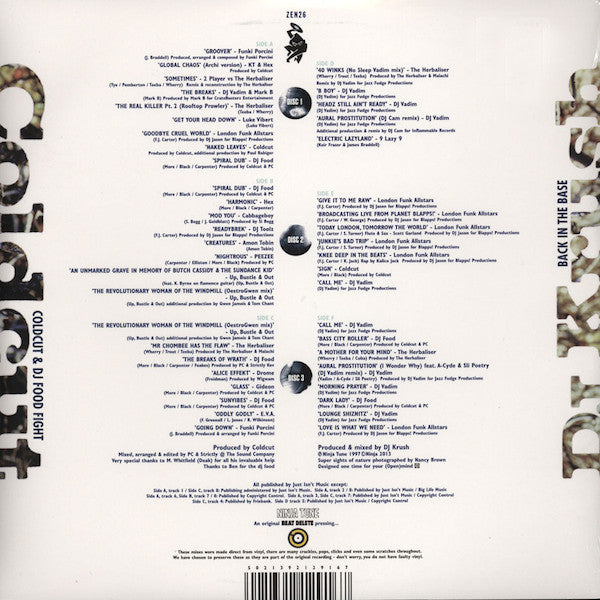 Coldcut & DJ Food / DJ Krush : Cold Krush Cuts (A 60 Minute Remix Of Ninja Tunes Back & Front Catalogue) (3xLP, Comp, Mixed, RP, 180)