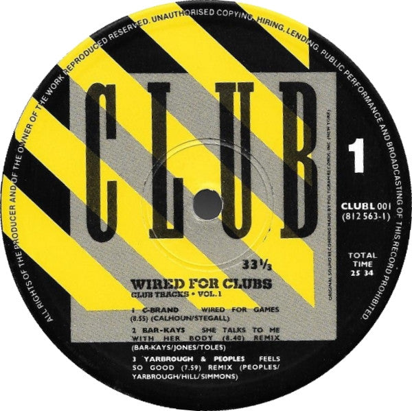 Various : Wired For Clubs (Club Tracks Vol.1) (LP, Comp)