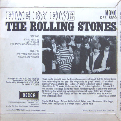 The Rolling Stones : Five By Five (7", EP, Mono)