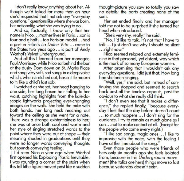 Nico (3) : Chelsea Girl (CD, Album, RE, RP, EDC)