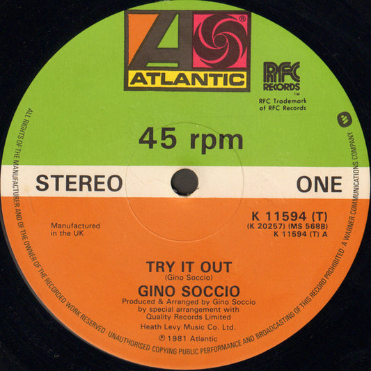 Gino Soccio : Try It Out (12", Single)