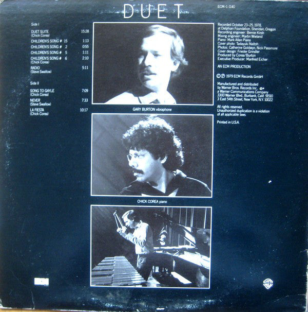 Gary Burton / Chick Corea : Duet (LP, Album)