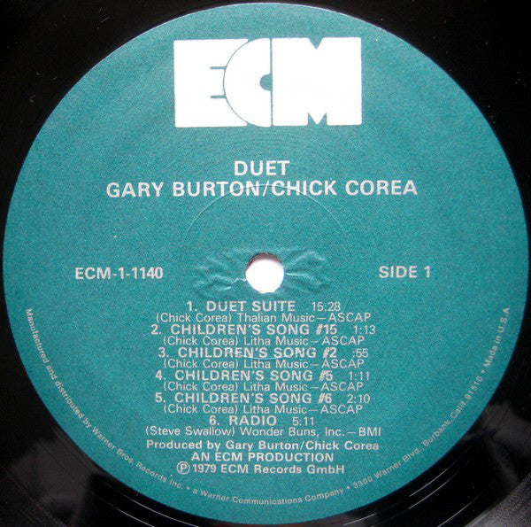 Gary Burton / Chick Corea : Duet (LP, Album)