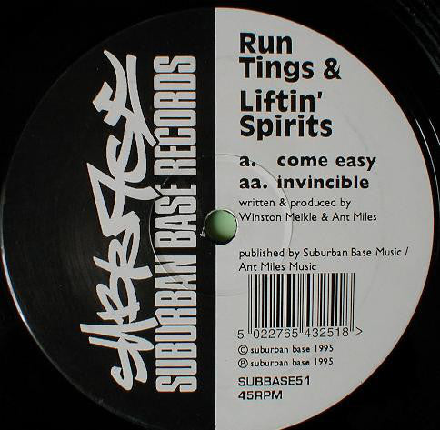 Run Tings & Liftin' Spirits : Come Easy / Invincible (12")