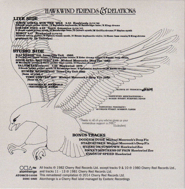 Hawkwind : The Flicknife Years • 1981-1988 (CD, Album, RE, RM + CD, Album, RE, RM + CD, Album,)