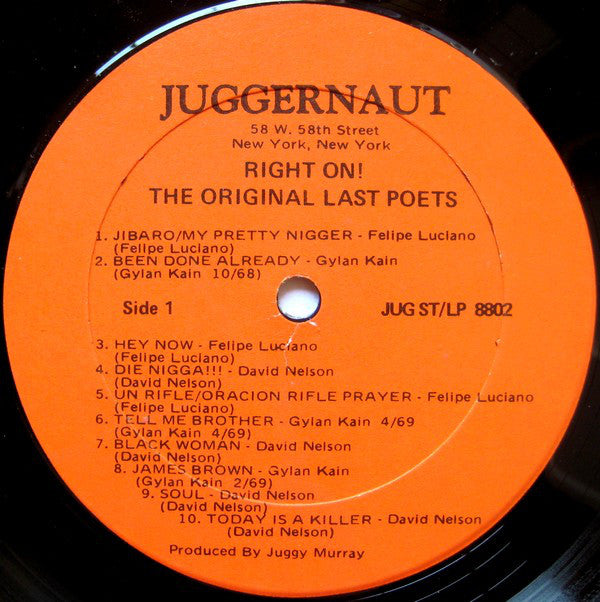 The Original Last Poets* : Right On! (Original Soundtrack) (LP, Album)