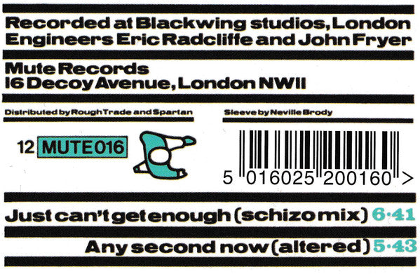 Depeche Mode : Just Can't Get Enough (Schizo Mix) (12", Single, RE, Bar)