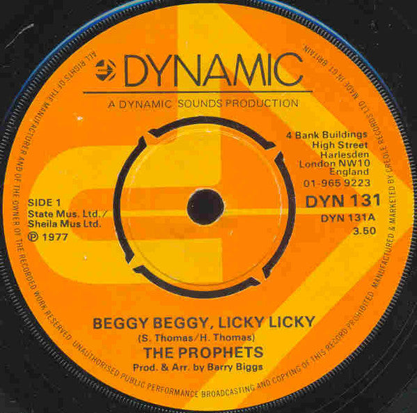 The Prophets : Beggy Beggy, Licky Licky (7")