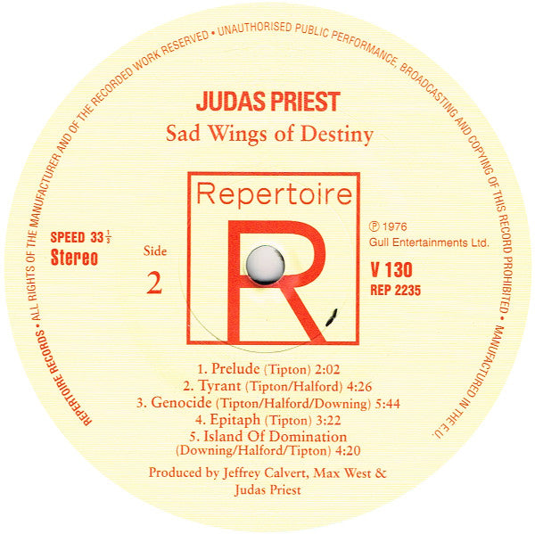 Judas Priest : Sad Wings Of Destiny (LP, Album, RE, RM, 180)