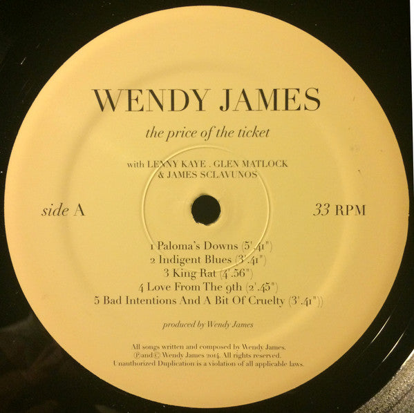 Wendy James : The Price Of The Ticket (LP, Album, Ltd)