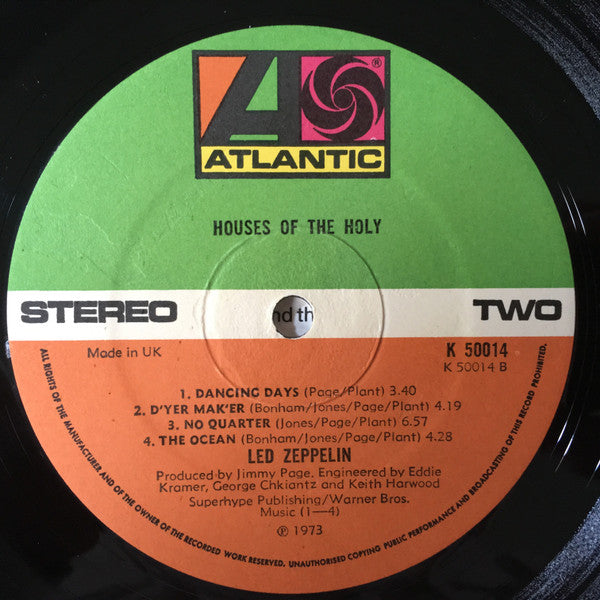 Led Zeppelin : Houses Of The Holy (LP, Album, Gat)