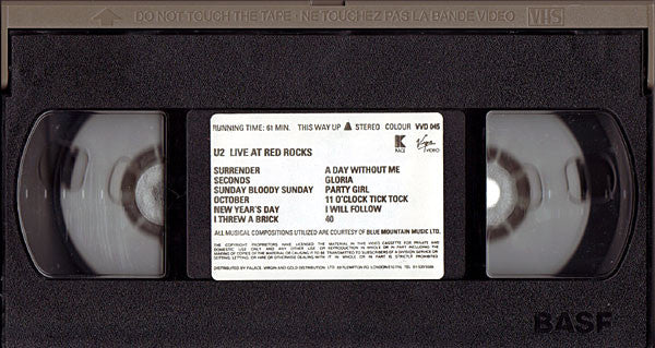 U2 : Under A Blood Red Sky (U2 Live At Red Rocks) (VHS, PAL)