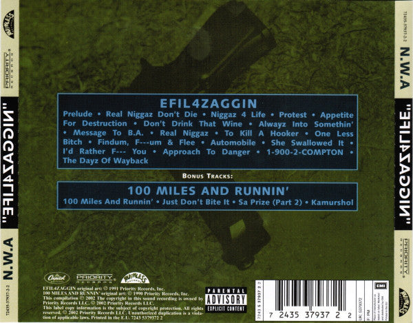 N.W.A* : Efil4zaggin / 100 Miles And Runnin' (CD, Comp, RE, RM)